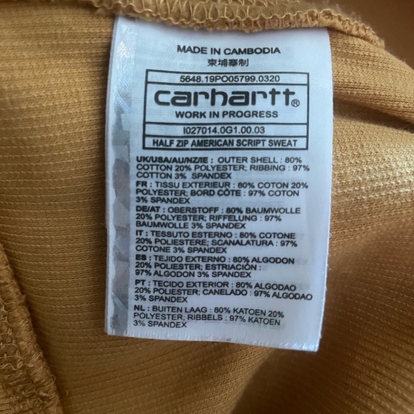 Carhartt WIP Half Zip American Script Sweatshirt Work In Progress XXL - Picture 8 of 9